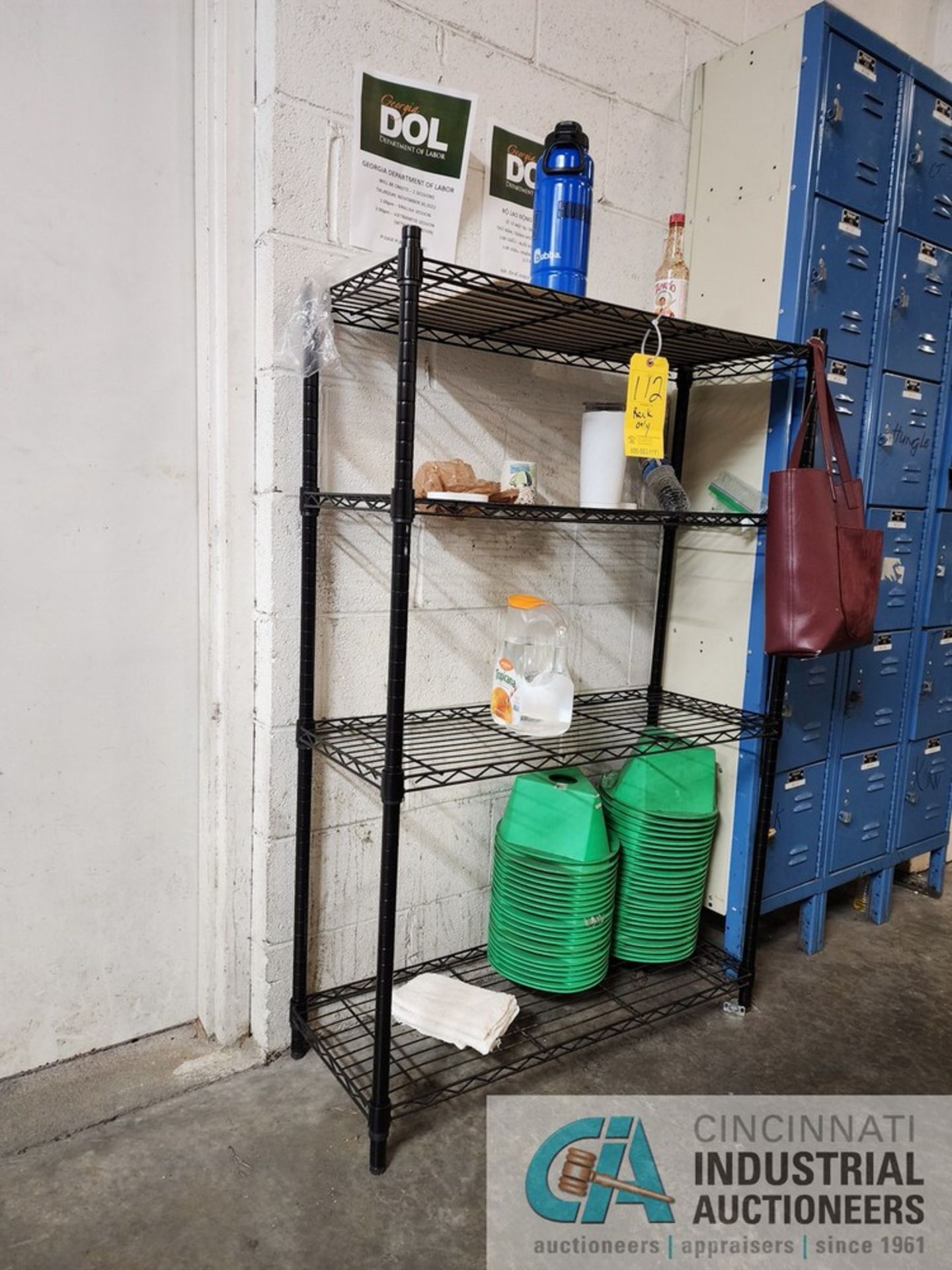 Assorted Material To Inlcude But Not Limited To: (2) Sections Of Lockers; (3) Material Racks (