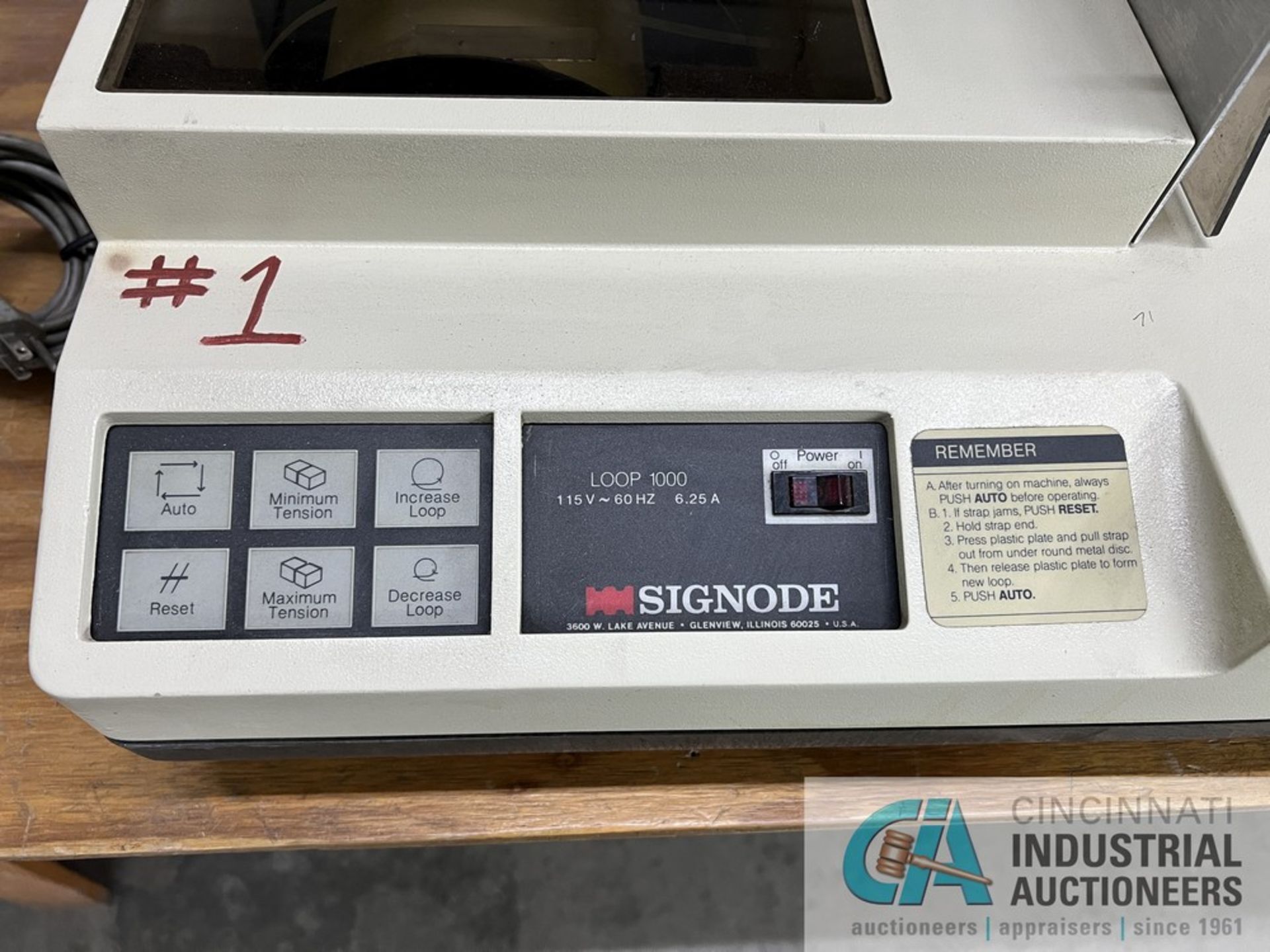 SIGNODE MODEL LOOP 1000 STRAPPING MACHINE; S/N L3993LG - Image 2 of 2