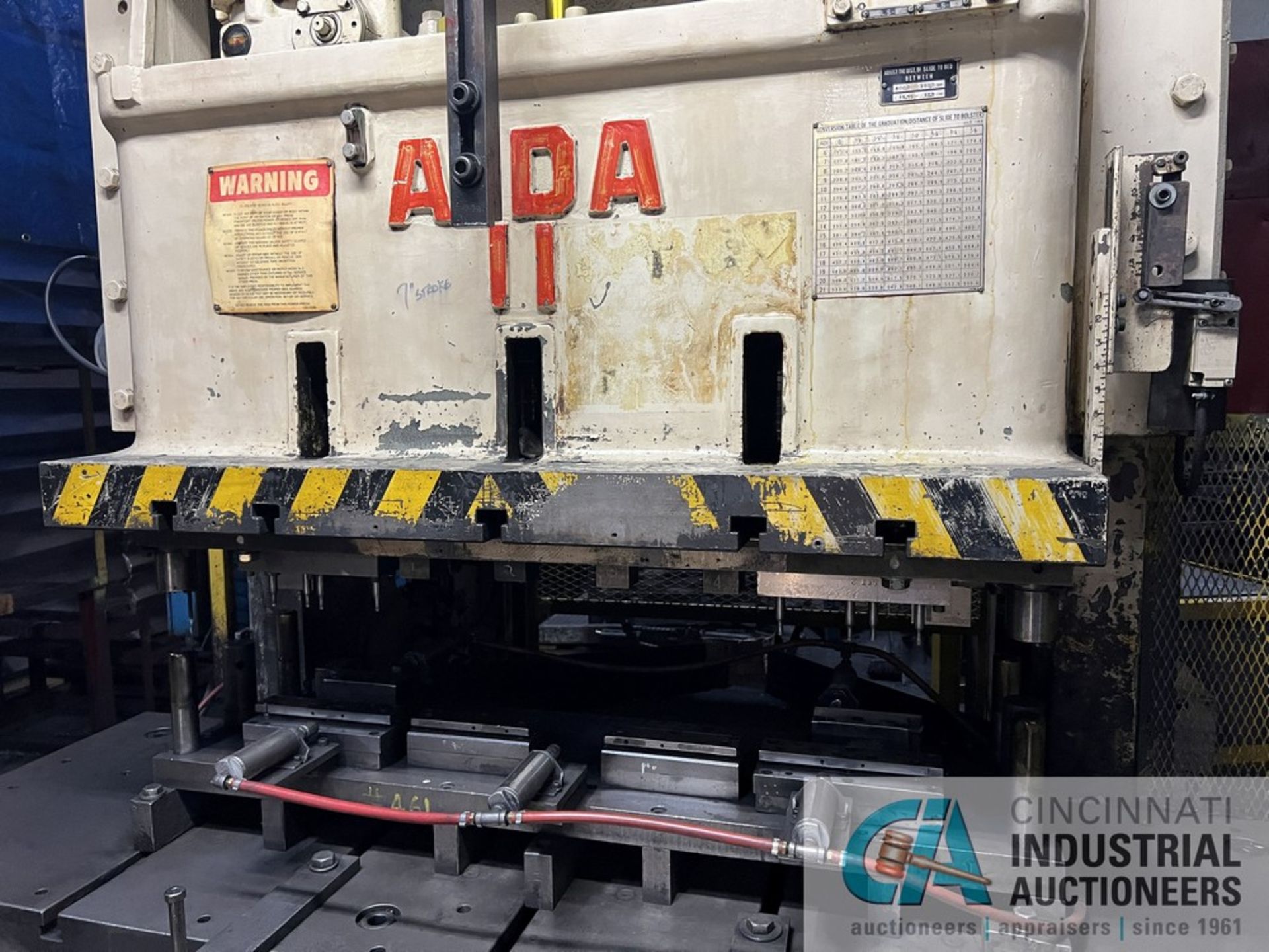 110 TON AIDA MODEL C2-110-20 GAP FRAME PRESS; S/N 00511-0472, 83" X 26" BED, 51" X 20" RAM, 7" - Image 5 of 13