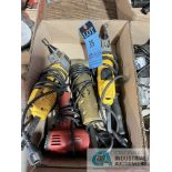 MISCELLANEOUS POWER TOOLS INCLUDING (2) DEWALT NIBBLERS, DEWALT ANGLE DRILL AND MILWAUKEE HEAT GUN