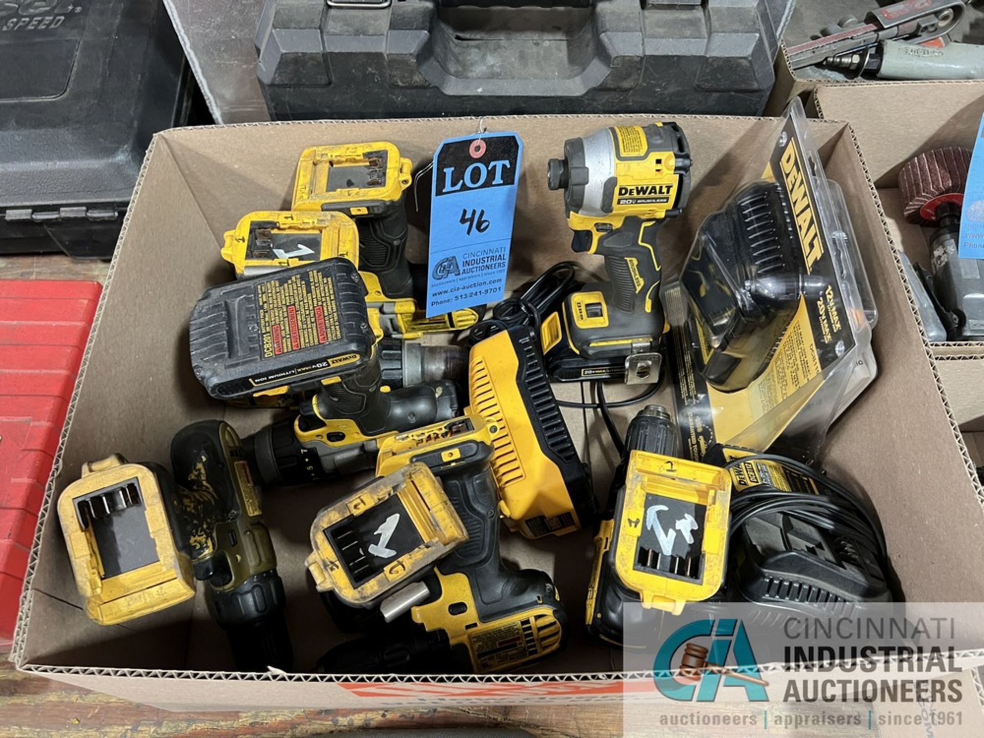 (LOT) DEWALT CORDLESS DRILLS AND CHARGERS