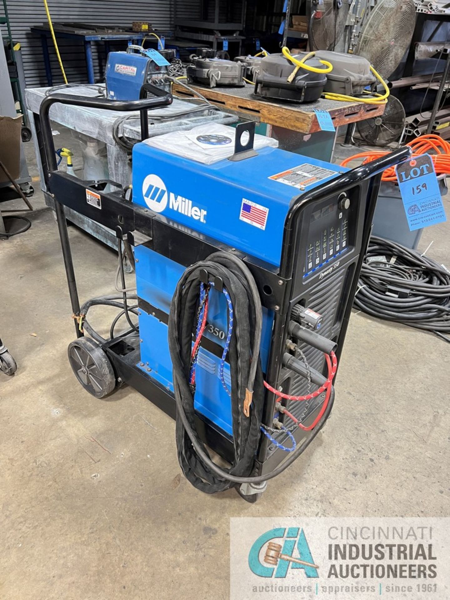 350 AMP MILLER DYNASTY 350 WELDER; S/N MF310609L, WITH CHILLER, FOOT PEDAL