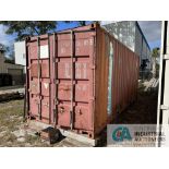 20' SHIPPING CONTAINER; ID # CRXU296586, 1,173 CUBIC FOOT (1993)