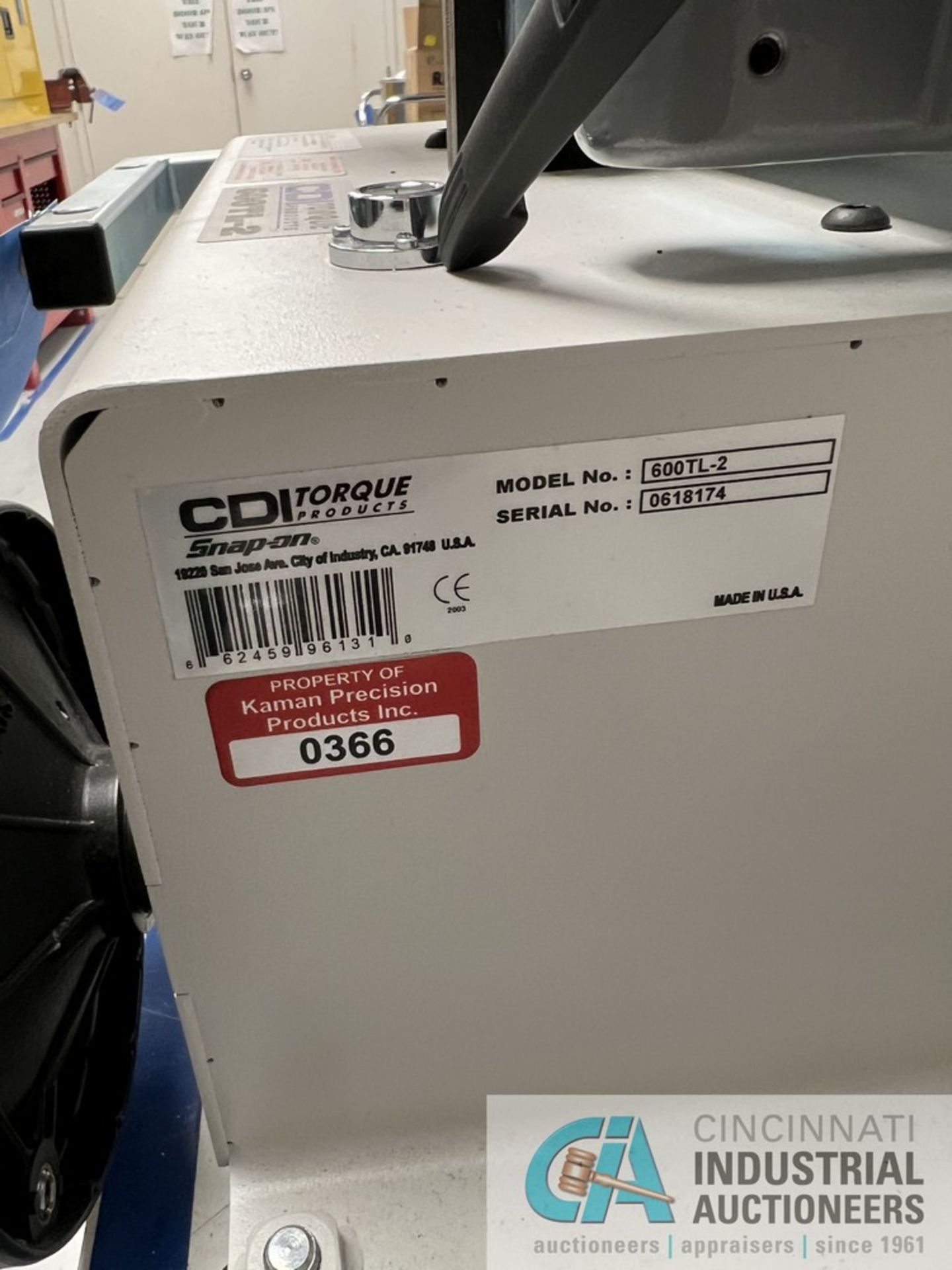 CDI TORQUE PRODUCTS MODEL 5000-3 TORQUE CALIBRATION WITH 600TL MECHANICAL LOADER; S/N U618174, - Image 6 of 7