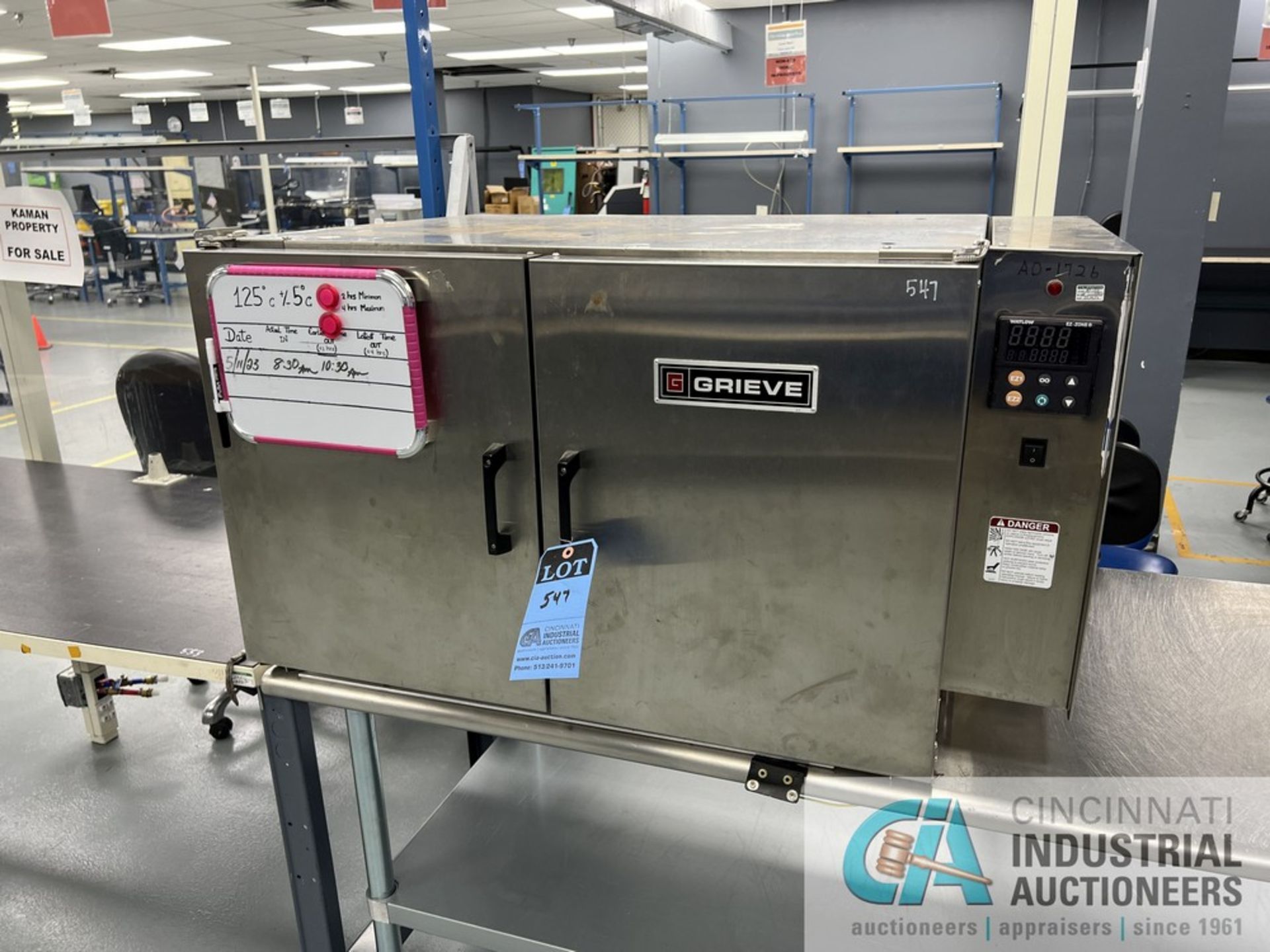 GRIEVE MODEL NB-350 INDUSTRIAL OVEN; S/N 116417A0116, 28" X 24" X 18" CHAMBER (JPF)