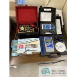 (LOT) MISCELLANEOUS METERS INCLUDING MULTIMETER, ELECTROSTATIC METER, PRESSURE INDICATOR, INSULATION