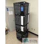 45-DRAWER PARTS CAROUSEL WITH CONTENTS INCLUDING RESONATORS, RESISTORS, POWER MODULES,