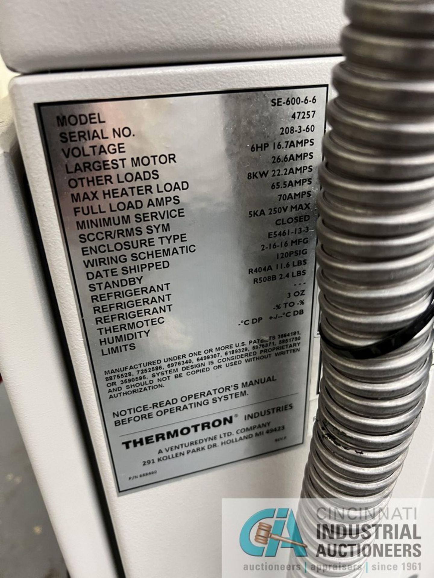 THERMOTRON MODEL SE-600-6-6 ENVIRONMENTAL CHAMBER; S/N 47257, 40" X 27" X 30" CHAMBER, DRO (2016) ( - Bild 5 aus 5