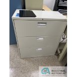 (LOT) 3-DRAWER CABINET WITH WIRE AND HARDWARE AND 2-DOOR CABINET (ENG LAB)