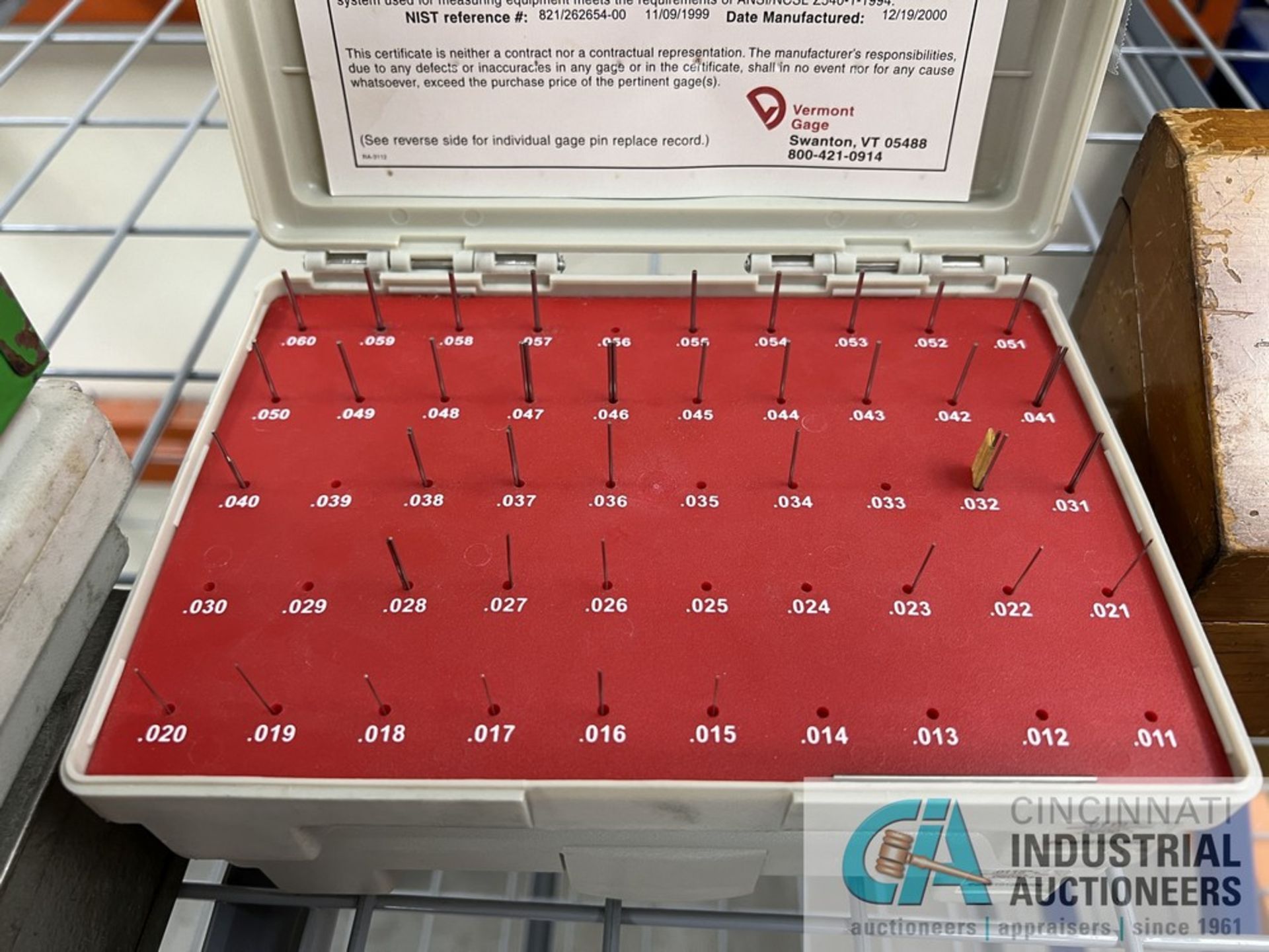 VERMONT GAGE PIN GAGE SETS; .0110"-.0600" AND .0115"-.0605" (INSP) - Bild 2 aus 3