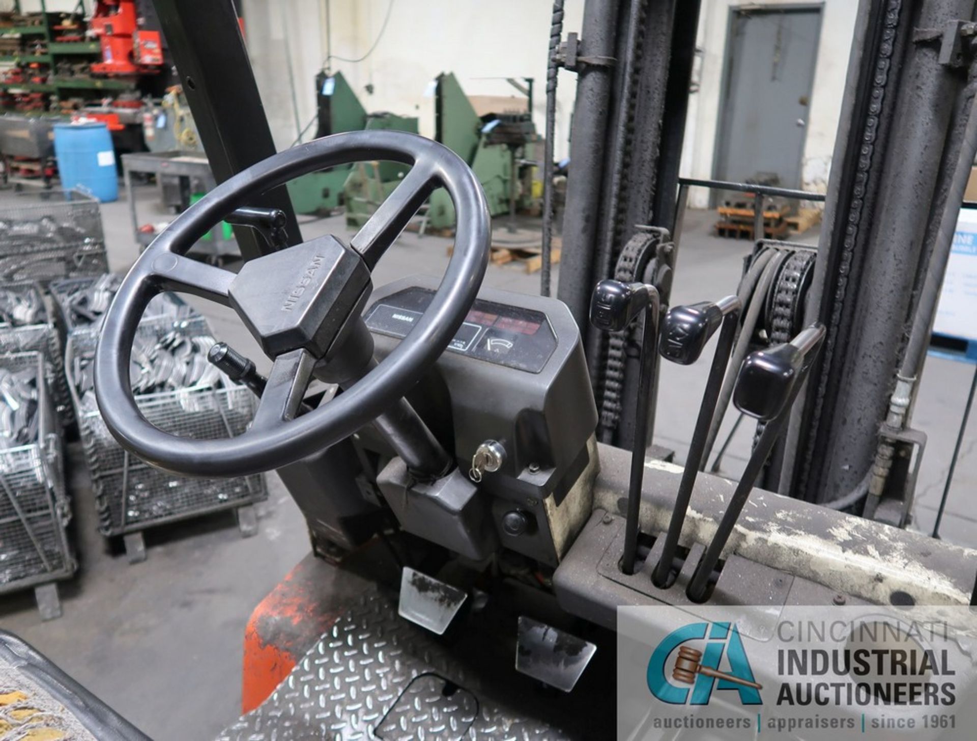 5,000 LB. NISSAN MODEL CPJ02A25PV LP GAS SOLID TIRE THREE-STAGE MAST FORKLIFT; S/N CPJ02-9W2164, - Image 11 of 14