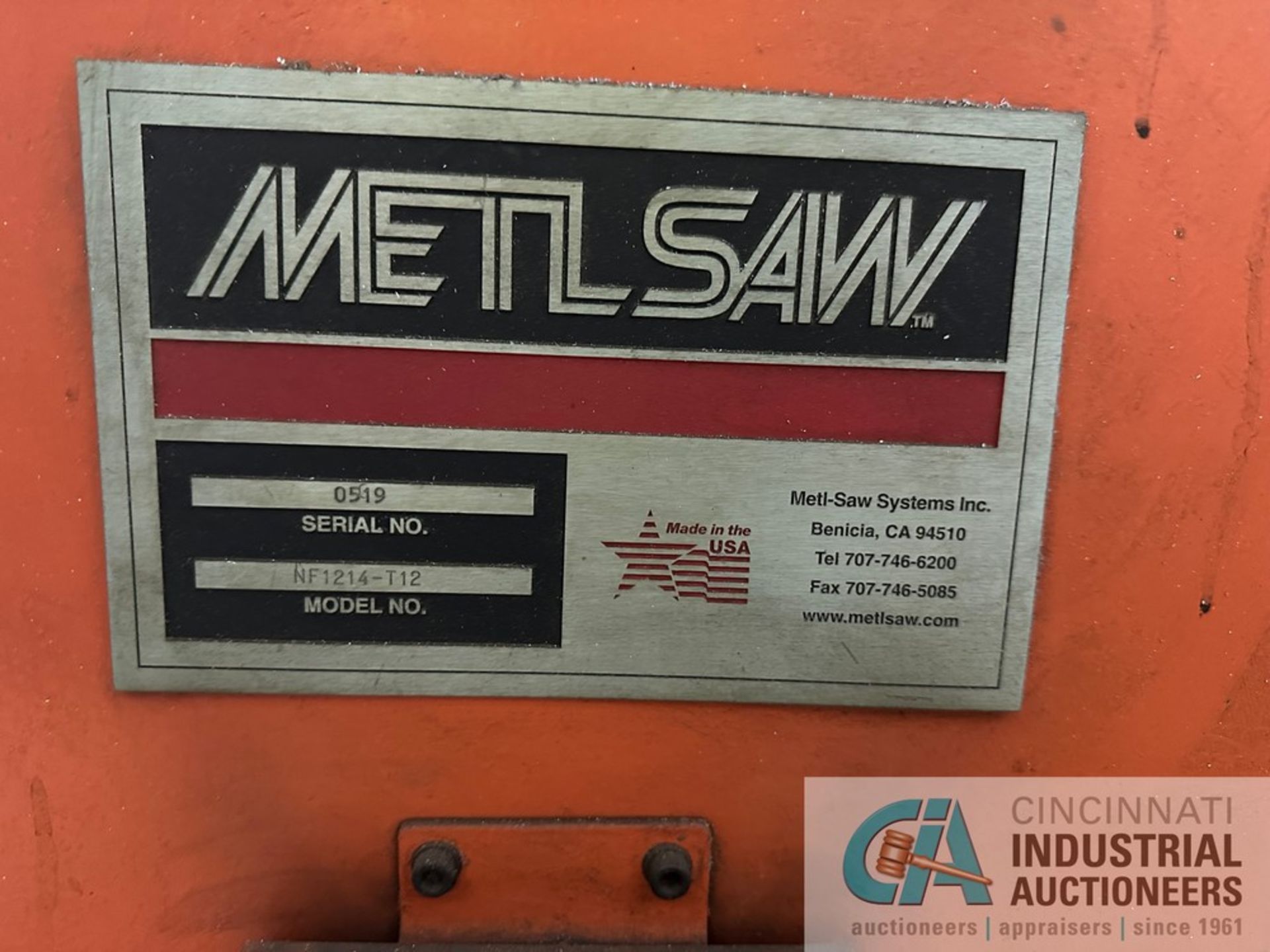 ****12’ X 10” METLSAW MODEL NF1214-T12 NON-FERROUS (ALUMINUM) PLATE SAW; S/N 0519, 12’ CUTTING - Image 12 of 23