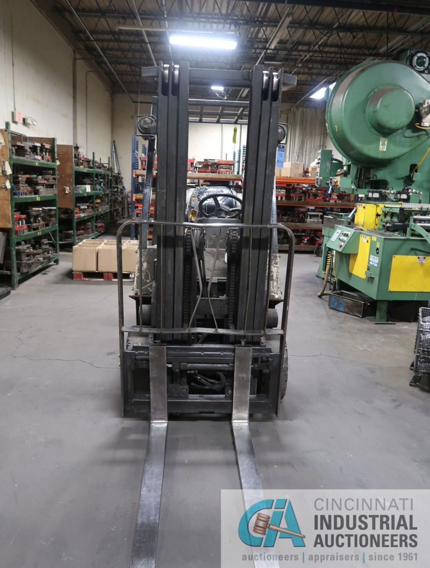 5,000 LB. NISSAN MODEL CPJ02A25PV LP GAS SOLID TIRE THREE-STAGE MAST FORKLIFT; S/N CPJ02-9W2164, - Image 6 of 14