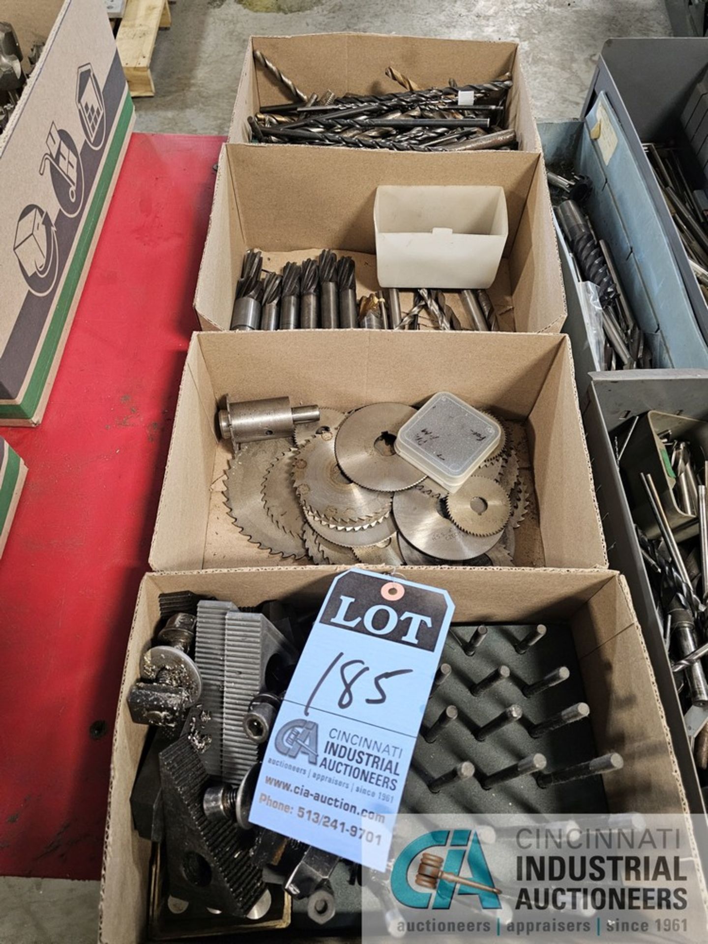 BOXES OF ASSORTED TOOLING AND HOLDDOWNS