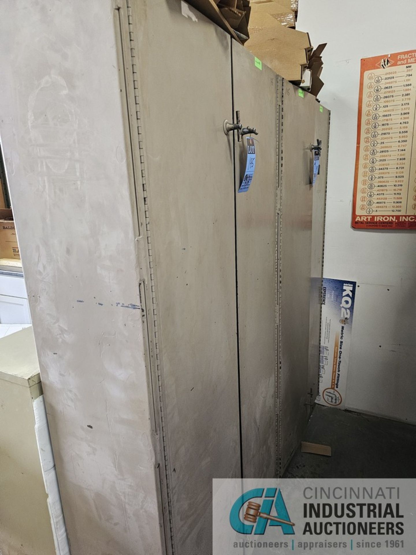 STEEL 2-DOOR CABINETS WITH CONTENTS; MAINTENANCE ITEMS