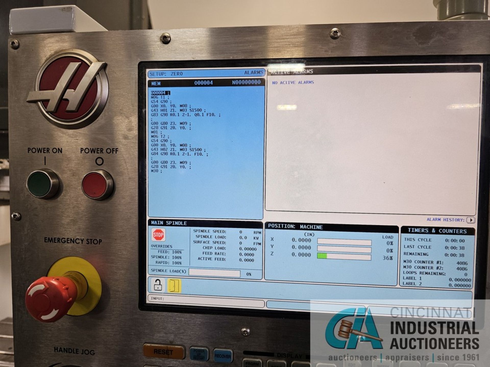 HAAS MODEL VF-2 CNC VERTICAL MACHINING CENTER; S/N 1098608, TABLE, 40 TAPER SPINDLE, 8,000 RPM, 20 - Image 14 of 14