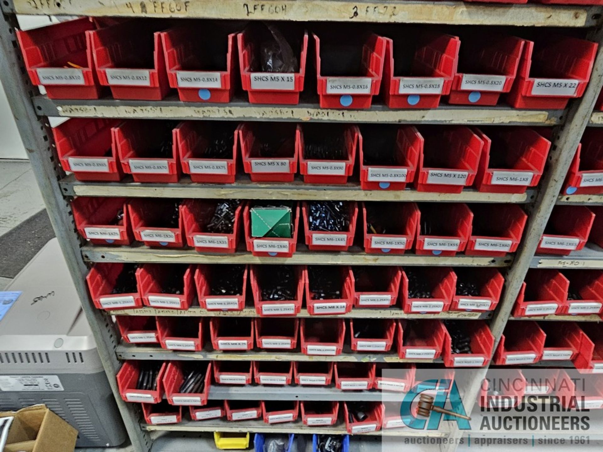 SECTIONS 12" X 36" STEEL SHELVING WITH ASSORTED HARDWARE - MOSTLY NUTS AND BOLTS - Image 3 of 5