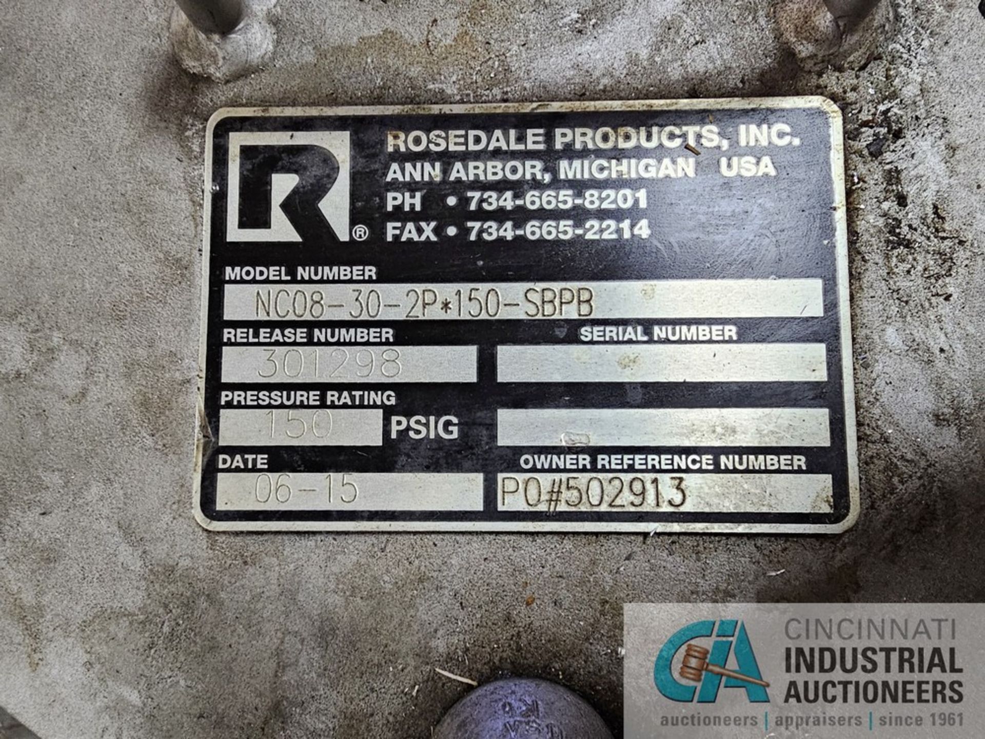 ROSEDALE PRODUCTS MODEL NC08-30-2P-150-SBPB ELECTRIC FLUID FILTRATION UNIT - Image 3 of 3