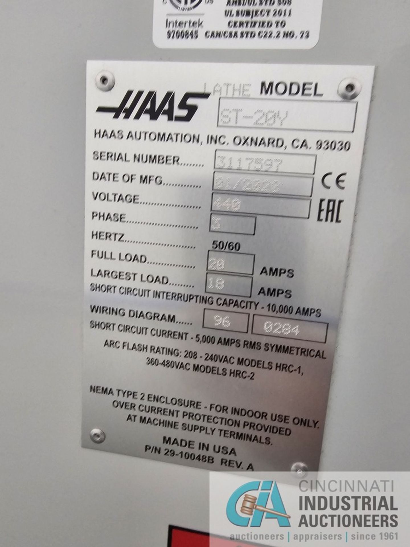 HAAS MODEL ST20Y CNC TURNING CENTER; S/N 3117597, 12-POSITION LIVE TOOLING CAPABILITY TURRET, - Image 5 of 16