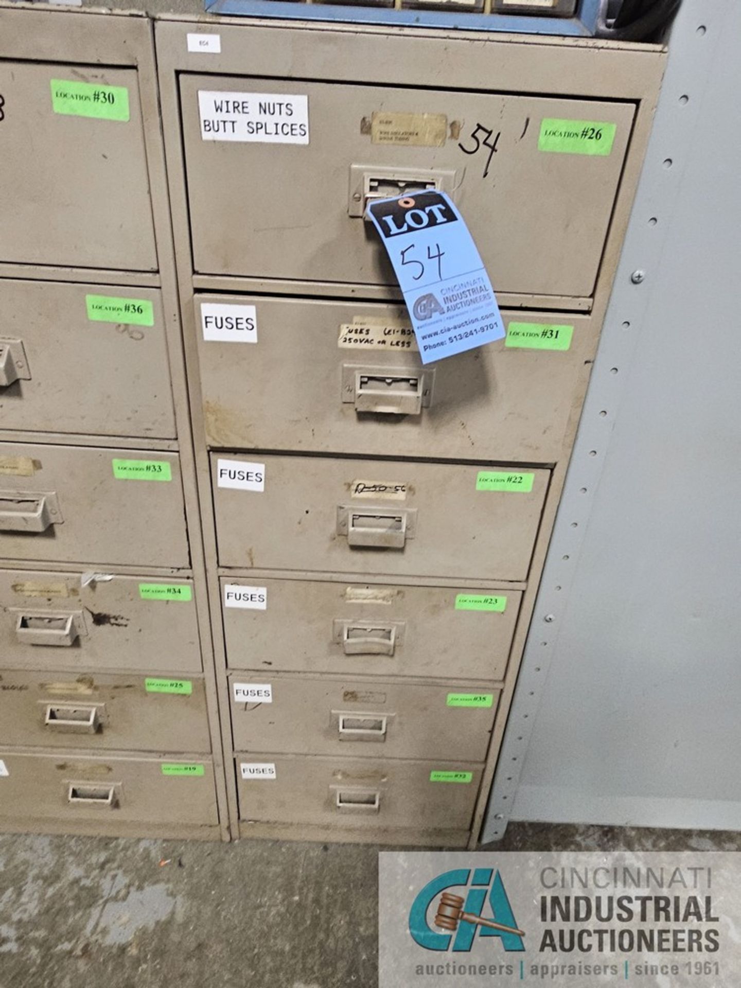 6-DRAWER CABINET WITH VARIOUS SIZE FUSES