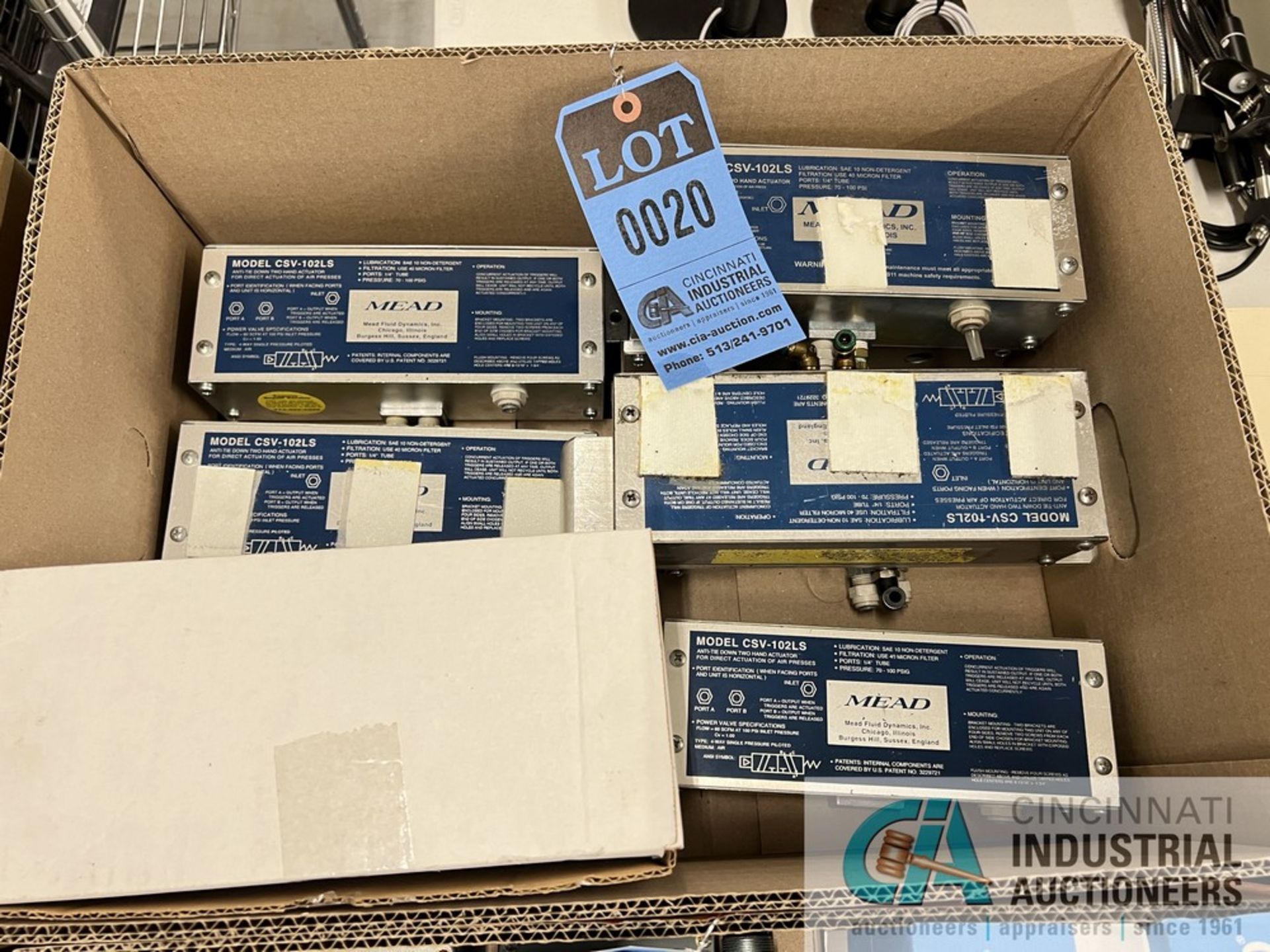 (LOT) (9) MEAD MODEL CSV-102L5 TWO-HAND ACTUATORS (NEW AND USED) (WAREHOUSE)