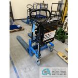 2,200 LB. BISHAMON MODEL LV100WE SCISSOR TYPE ELECTRIC SKID LIFT; S/N 10040516, BUILT-IN CHARGER (