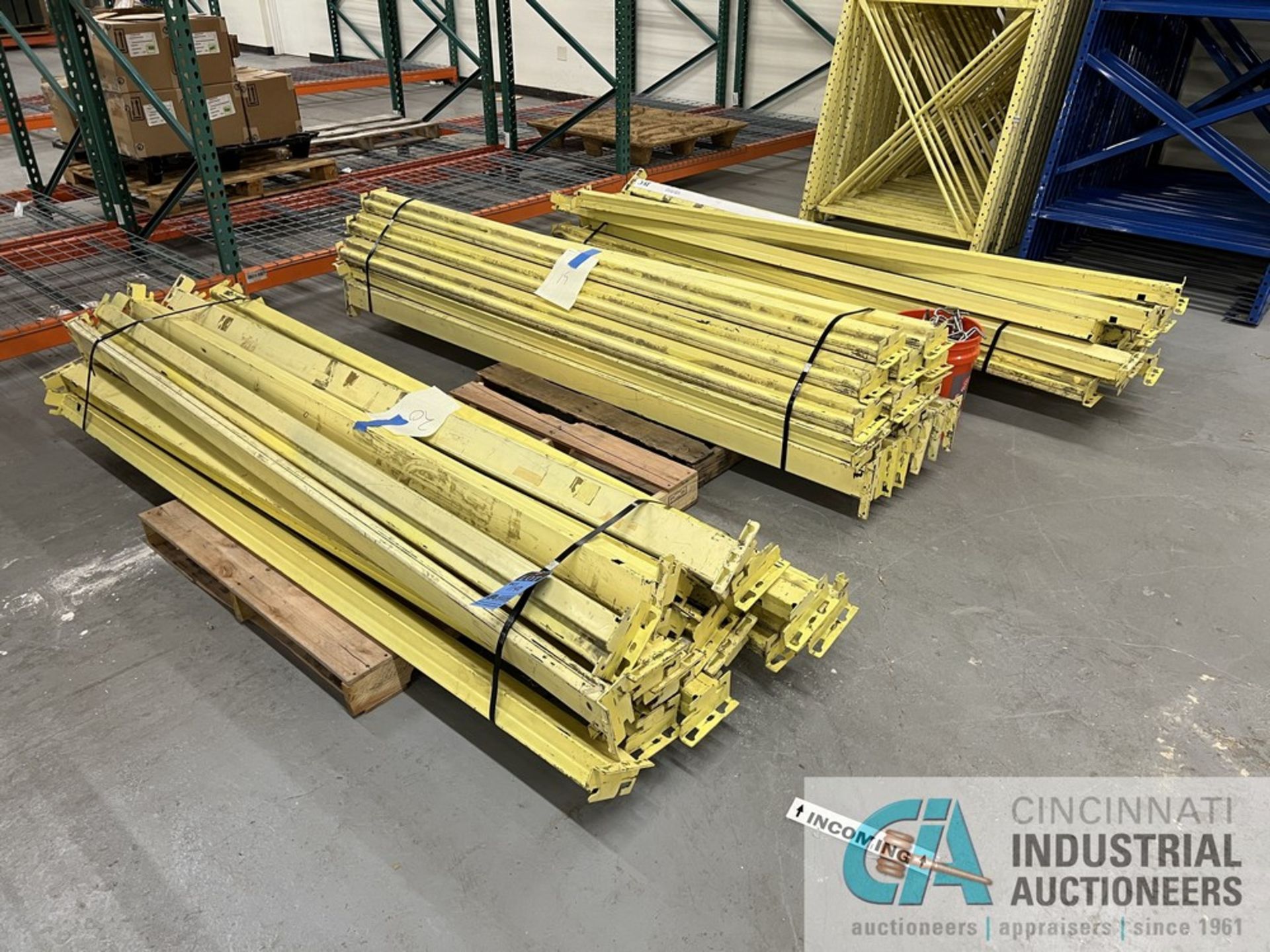 (LOT) (23) 42" X 90" CLIP TYPE UPRIGHTS, (54) 96" CROSSBEAMS, WITH CLIPS (WAREHOUSE) - Image 2 of 3