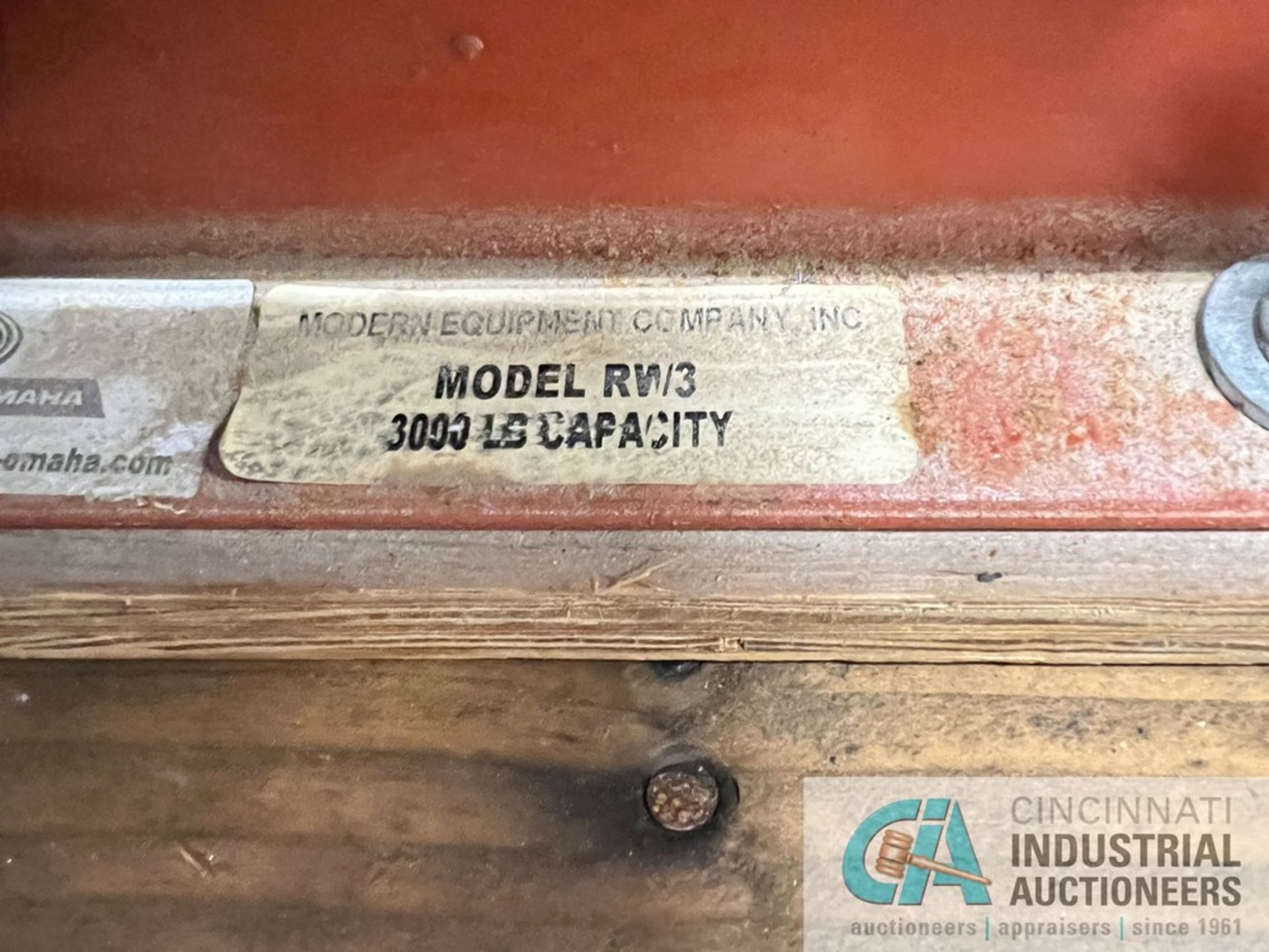 MODERN EQUIPMENT CO. MODEL RW2 WIRE WHEEL DISPENSER, 3000 LB. CAP (WAREHOUSE) - Image 3 of 3