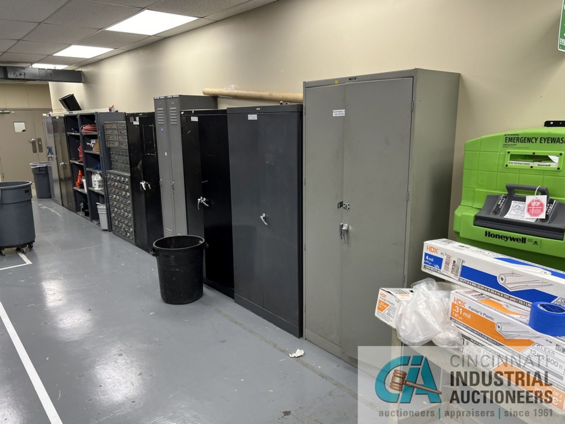 2-DOOR CABINETS WITH MISCELLANEOUS TOOLING, ELECTRICAL, MAINTENANCE, MACHINE PARTS, HARDWARE, - Image 2 of 15