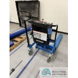 2,200 LB. BISHAMON MODEL LV100WE SCISSOR TYPE ELECTRIC LIFT SKID LIFT; S/N 13111467, BUILT IN