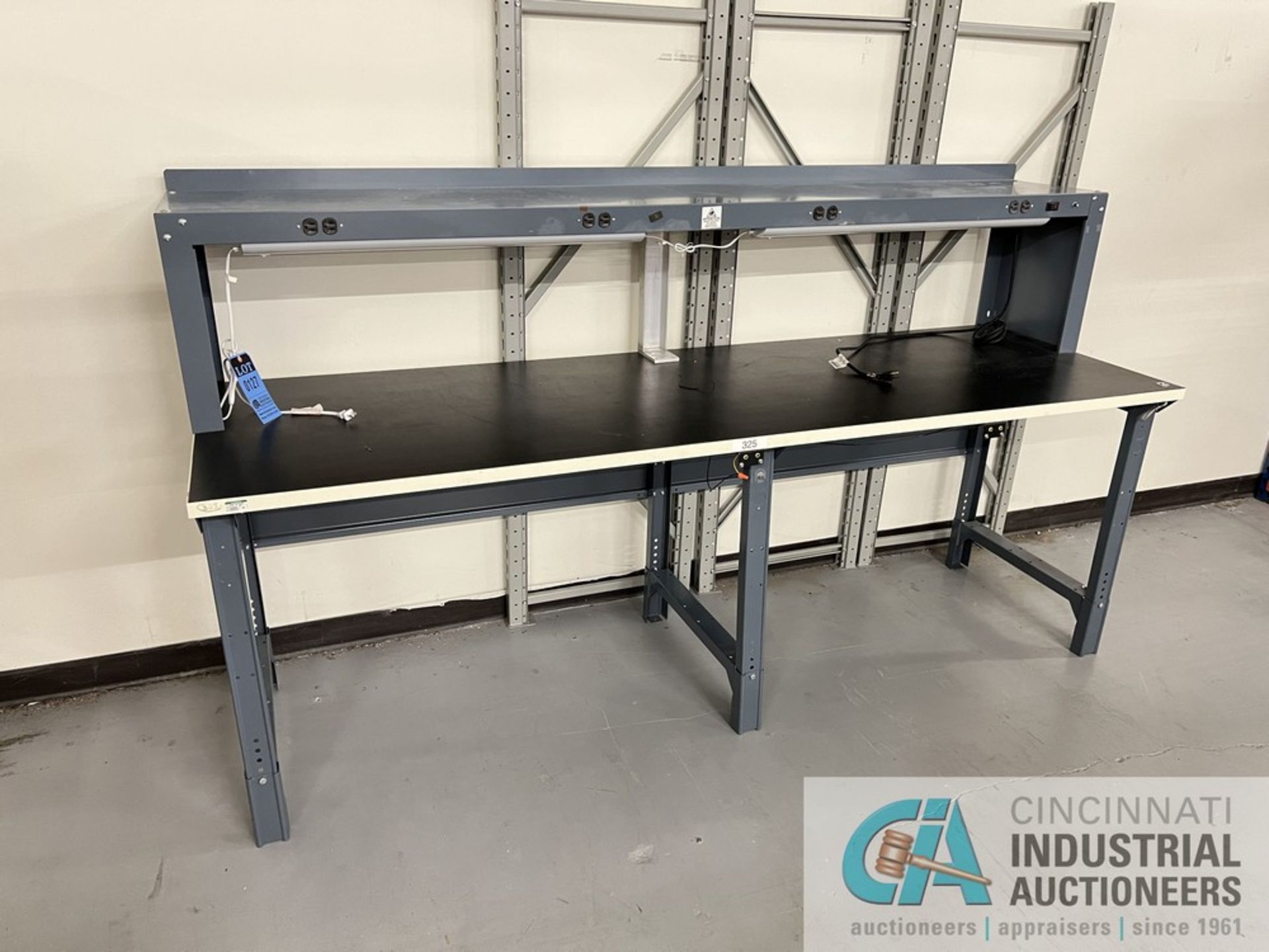 96" X 30" STEEL FRAME LIGHTED WORK BENCH (WAREHOUSE)