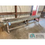 SECTIONS 10' X 15" WIDE ROLLERS X 27" HIGH GRAVITY FEED ROLLER CONVEYOR