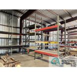 SECTIONS (1) 96" X 42" X 144" AND (1) 96" X 36" X 188" TEAR DROP TYPE ADJUSTABLE BEAM PALLET RACK