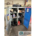 (LOT) MISCELLANEOUS WELDING EQUIPMENT AND SHOP SUPPLIES WITH TWO-DOOR CABINET