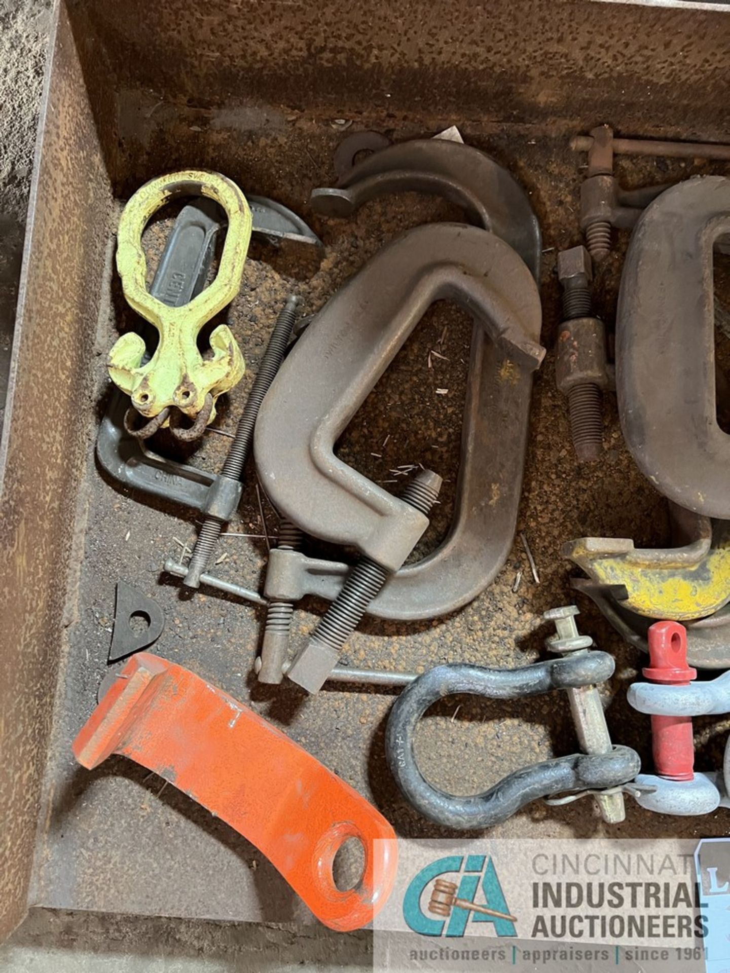 (LOT) MISCELLANEOUS C-CLAMPS, BAR CLAMPS, WITH HOOKS AND CLEVES - Image 2 of 4