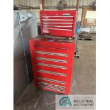 (LOT) MISCELLANEOUS WELDING AND SHOP TOOLS WITH EIGHT-DRAWER VIDMAR STYLE CABINET AND SEVEN-DRAWER