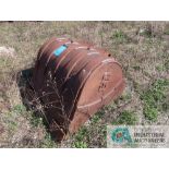 (LOT) 36" BUCKET WITH CRAWLER TRACK, TRAFCON DIRECTION ARROW AND TRAILER AND PALLET RACK