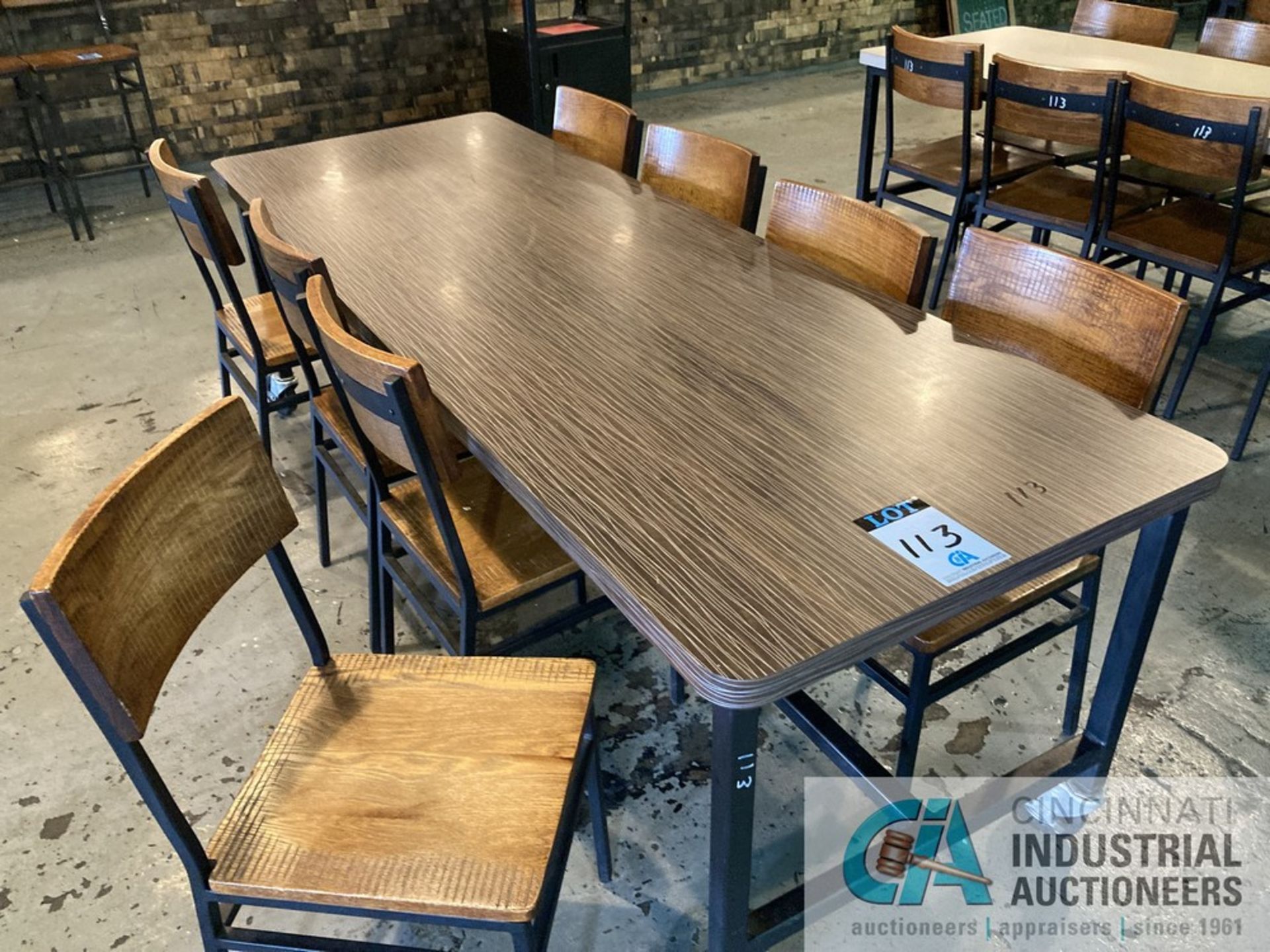 32" X 92" PORTABLE DINING TABLES WITH (8) CHAIRS **For convenience, the loading fee of $200.00 - Image 2 of 6