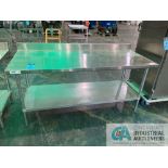 30" X 72" SS TABLE **For convenience, the loading fee of $50.00 will be added to the invoice and