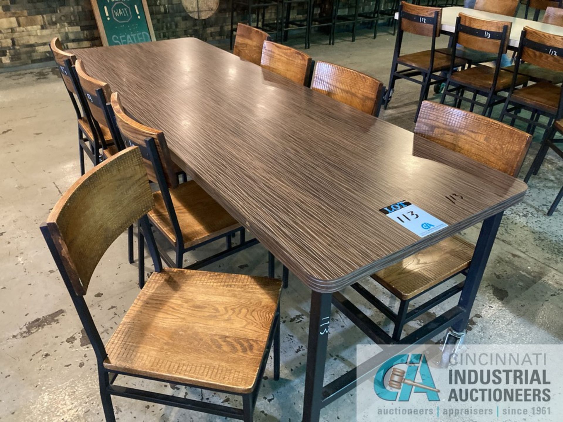 32" X 92" PORTABLE DINING TABLES WITH (8) CHAIRS **For convenience, the loading fee of $200.00 - Image 6 of 6