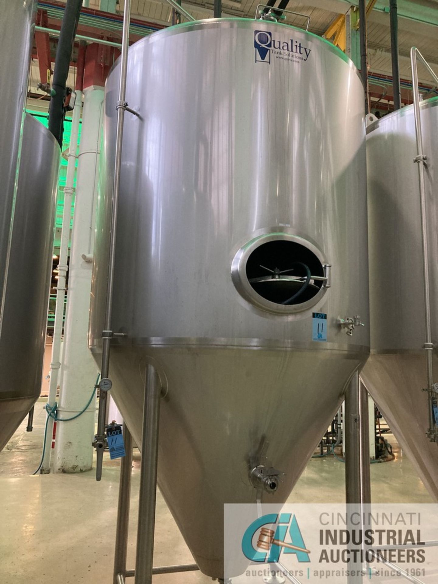 40 BBL QTS SOLUTIONS FV7 FERMENTER TANK AT 76-3/16" DIAMETER X 160' HIGH, INCLUDES SADDLES **For - Image 2 of 4