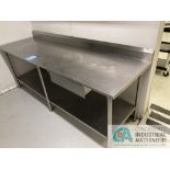 30" X 96" SS TABLE **For convenience, the loading fee of $100.00 will be added to the invoice and