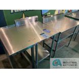 SS TABLES - 24" X 36", 30" X 24", 30" X 15" **For convenience, the loading fee of $50.00 will be