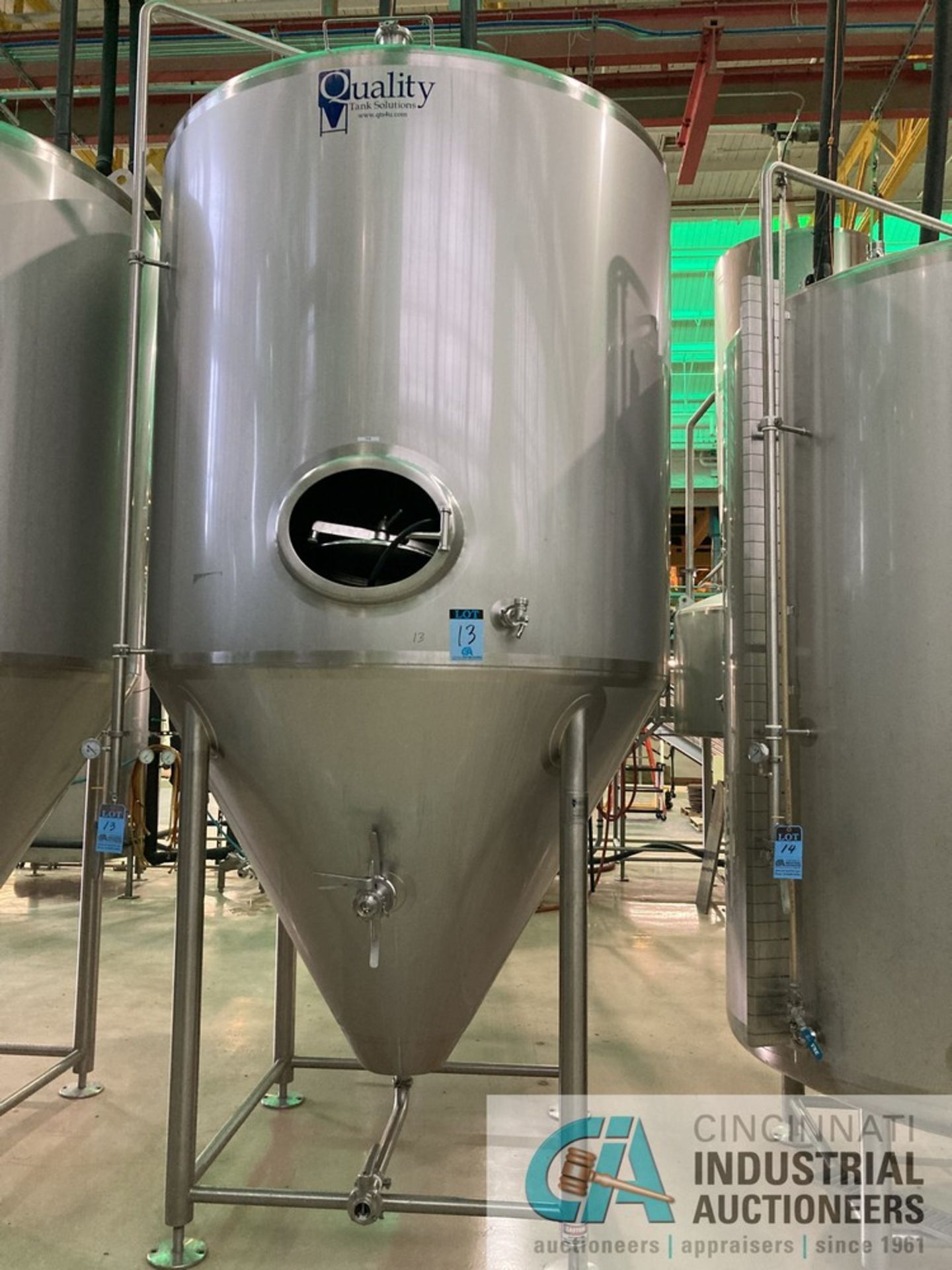 40 BBL QTS SOLUTIONS FV7 FERMENTER TANK AT 76-3/16" DIAMETER X 160' HIGH, INCLUDES SADDLES **For - Image 2 of 5