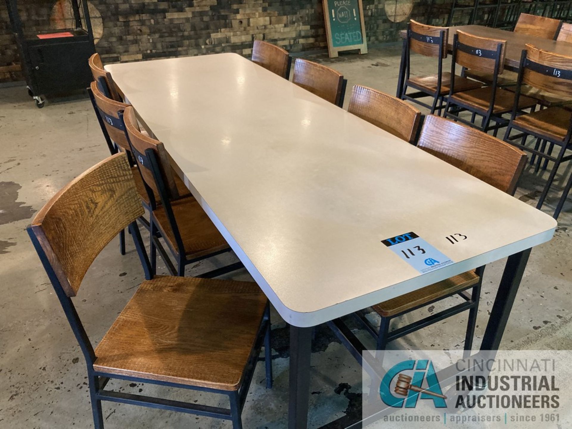 32" X 92" PORTABLE DINING TABLES WITH (8) CHAIRS **For convenience, the loading fee of $200.00