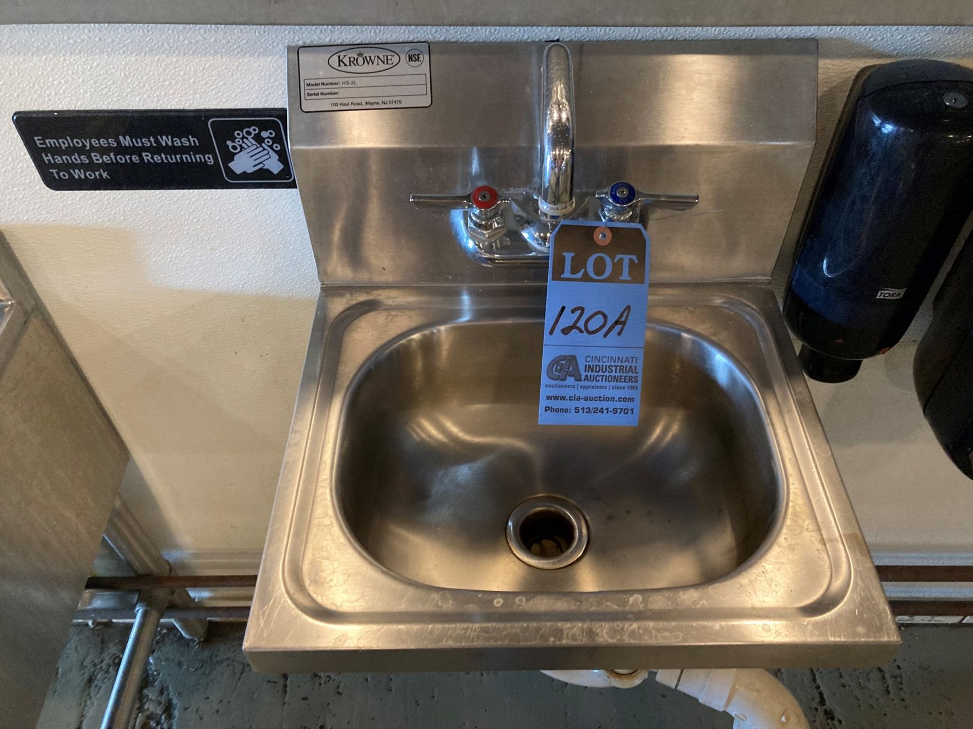 (LOT) 24" X 96" 4-BOWL SS SINK AND SMALL SS HAND SINK - Image 3 of 3