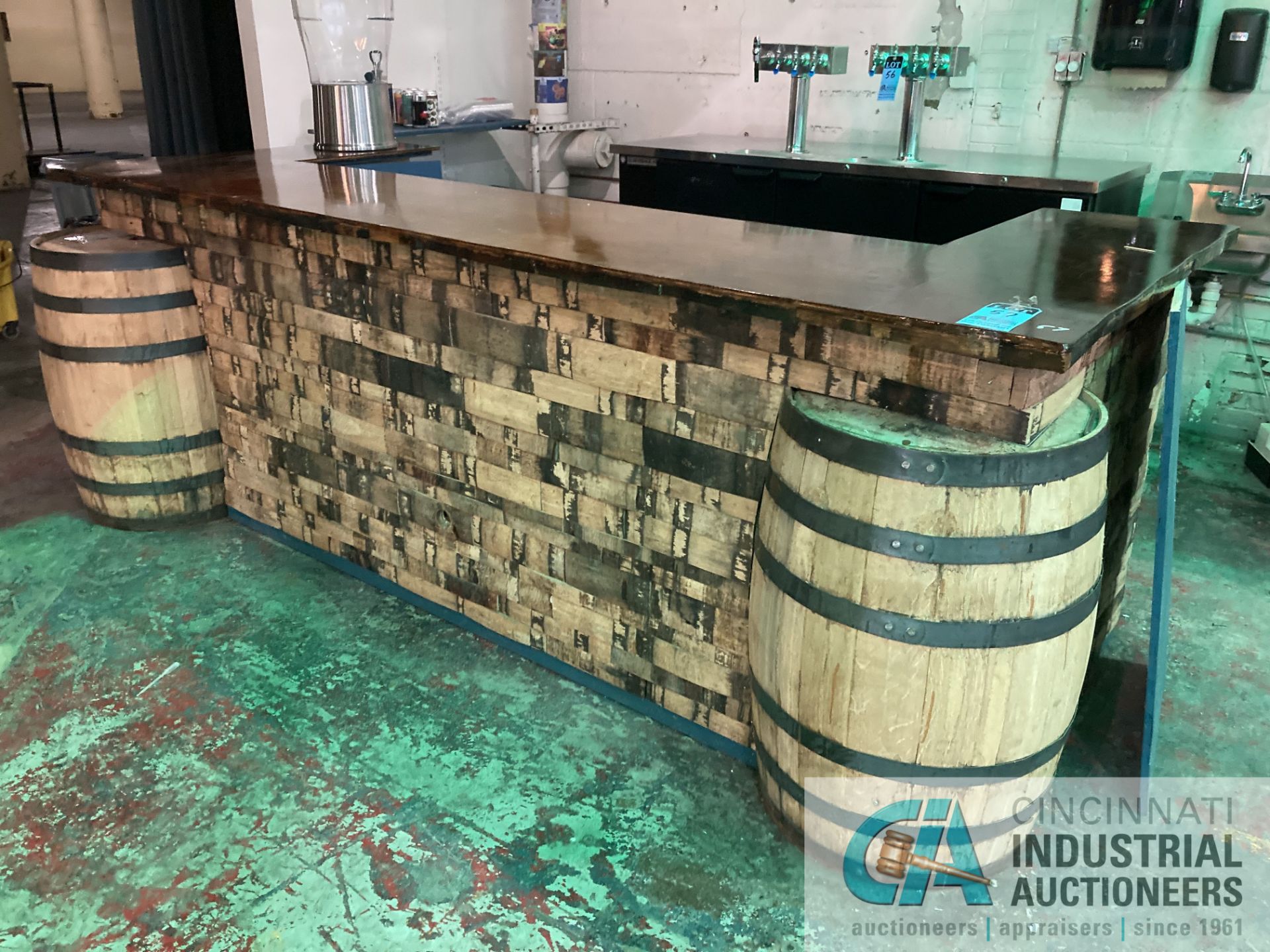 SHOP BUILT BAR WITH BARREL ENDS **For convenience, the loading fee of $200.00 will be added to the