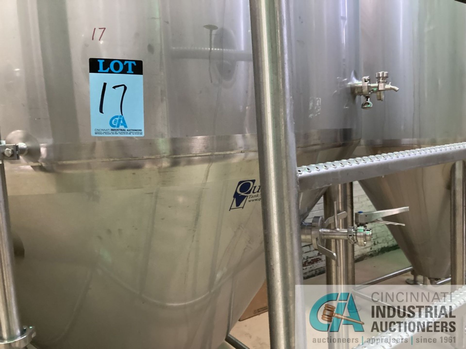 ****60 BBL QTS SOLUTIONS FERMENTER TANK; S/N 11373-60-FV-B AT 75" DIAMETER X 172" HIGH **SUBJECT - Image 4 of 4