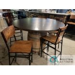 60" DIAMETER HIGH TOP TABLES - BARREL BASES AND (5) HIGH PROFILE CHAIRS **For convenience, the