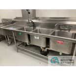 32" X 54" 3-BOWL SS SINK **For convenience, the loading fee of $100.00 will be added to the